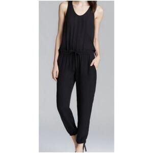 Theory Black Sleeveless Drawstring Jumpsuit Size Large